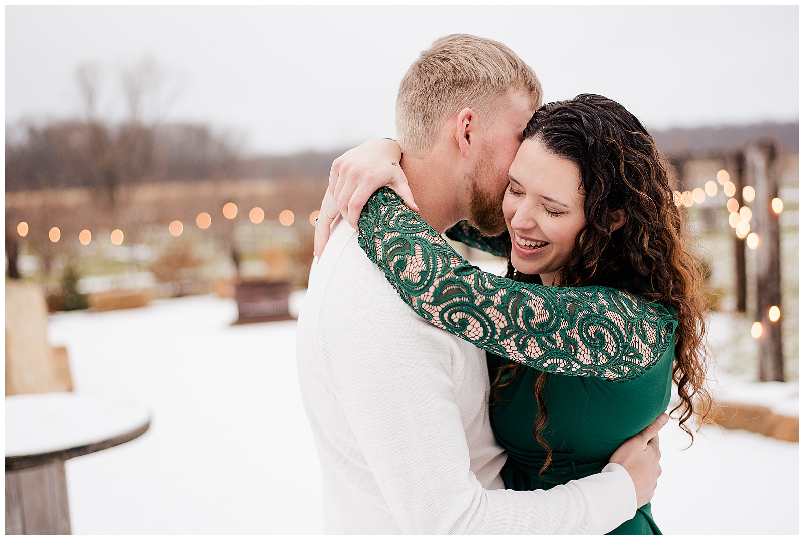 Winter Orchard Engagement Photos